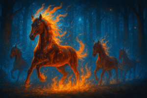 Majestic fire horse